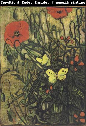 Vincent Van Gogh Poppies and Butterflies (nn04)
